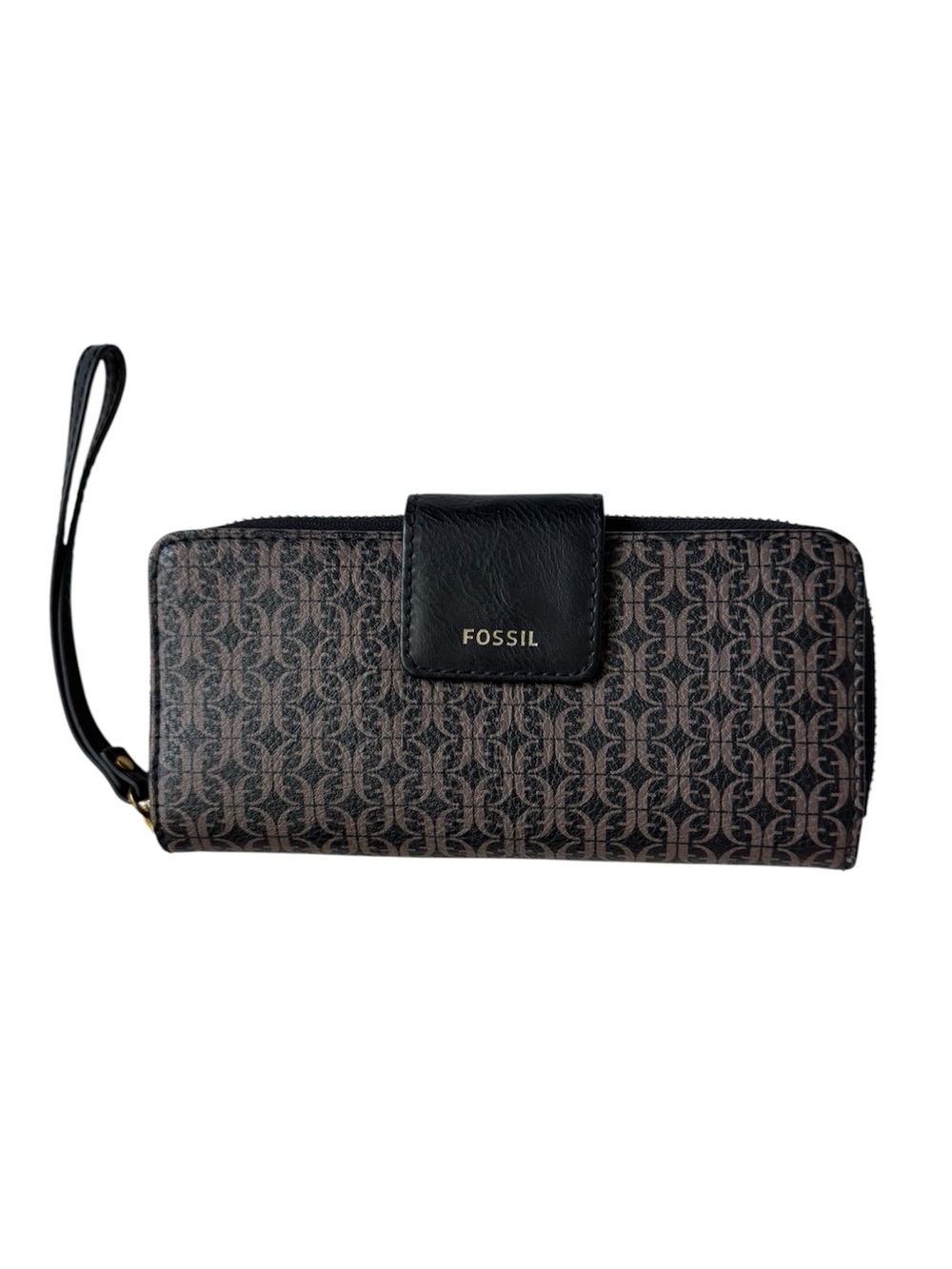 NWT Fossil Madison Slim Clutch in Black and Brown